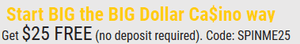 Big Dollar $25 no deposit bonus code