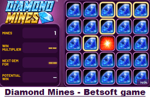 Diamond Mines, new Betsoft online casino slot game