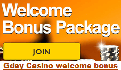 Gday Casino welcome bonus
