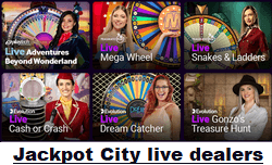 Jackpot City Casino live dealer games