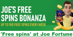 Joe Fortune Casino 'free spins'