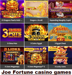 Joe Fortune, Australia casino games