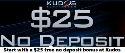 $25 no deposit sign-up bonus at Kudos Casino