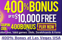 Las Vegas USA Casino 400% free bonus