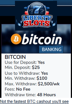 Liberty Slots, Bitcoin casino cashout