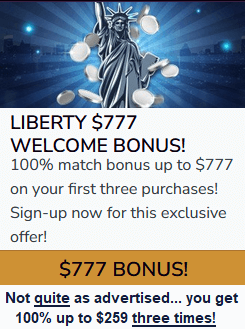 Liberty Slots Casino welcome bonus