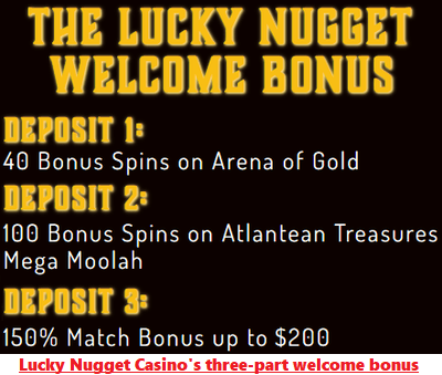 Lucky Nugget Casino welcome bonus