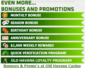 Bonuses and Promotions at Old Havana Casino