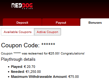 Red Dog No Deposit Bonus