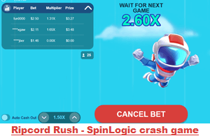 Ripcord Rush SpinLogic crash game