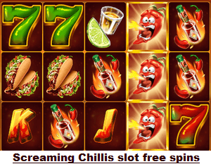 Free spins on Screaming Chillis slot at Miami Club Casino