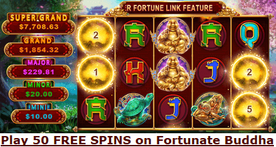 Slotastic Casino, free spins on Fortunate Buddha slot