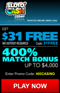 Sloto'Cash online casino VIP bonus, no deposit required