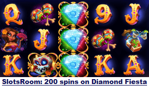 SlotsRoom: 200 bonus spins on Diamond Fiesta slot