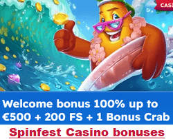 Spinfest Casino welcome bonuses
