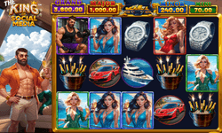 Screenshot of The King Of Social Media online slot by Betsoft