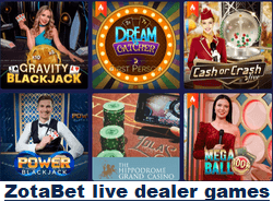 ZotaBet live dealer casino games