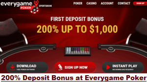 First Deposit Bonus at Everygame Poker